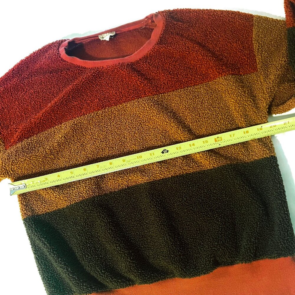 Hem & Thread Color Block Sherpa Fleece Pullover Sweater Small - Picture 6 of 8